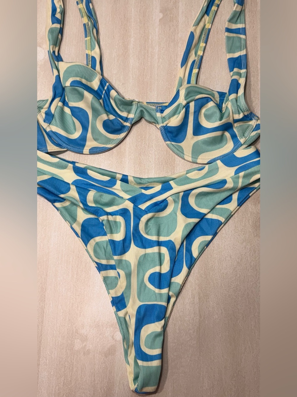Aurielle Blue & Cream Swirl Kids One-Piece